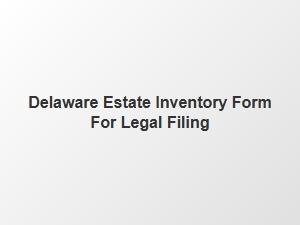 Delaware Estate Inventory Checklist for Legal Filing